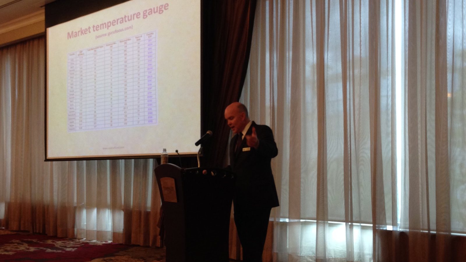 Tim McElvaine presenting at an investor day